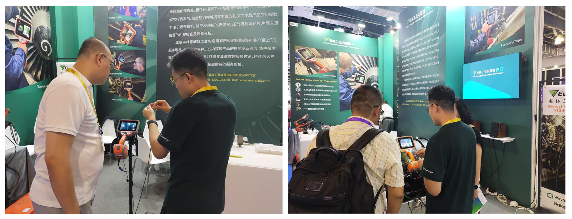 各行業(yè)用戶蒞臨韋林工業(yè)內(nèi)窺鏡展位，溝通交流